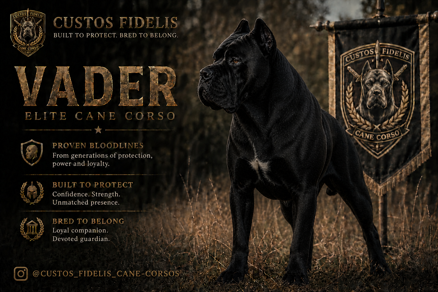Vader, a Custos Fidelis Cane Corso